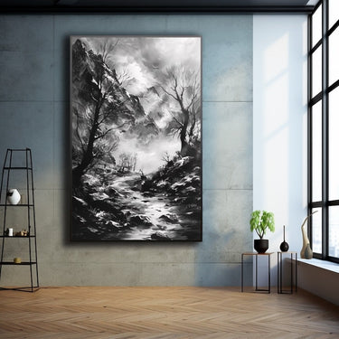 Black and White Landscape Canvas Art